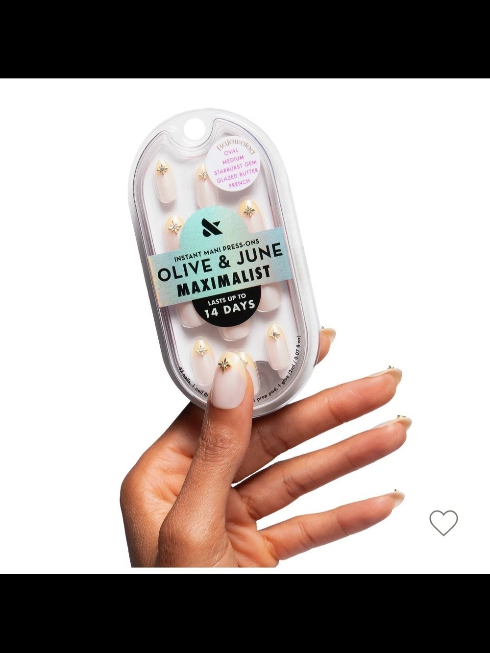 Olive & June Maximalist Starburst Gem Press On Nails Medium Oval Glazed Butter
